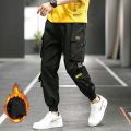 Men's Cargo Harem Pants Fleece Ribbons Men Streetwear Sweatpants Hop Casual Joggers Trousers Male Fashion Pants 5XL. 
