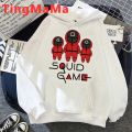Korean Squid Game Hoodies Men Kawaii Cartoon Harajuku Unisex Winter Warm 456 Graphic Streetwear Funny Anime Sweatshirts Male.