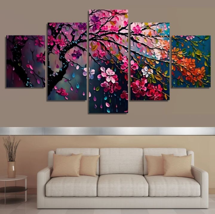 5Pcs In 1 Set Wall Canvas Art Ready to Hang for Living Room or Bedroom Home Decoration On Wall Canvas Painting Wall