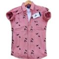 Pink Colour Cotton Full Sleeve Shirt For Men.