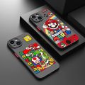 Super Mario Games Phone Case For iPhone 15 14 13 12 11 Pro Max mini XS Max XR X 8 Plus SE Frosted Translucent Cover.