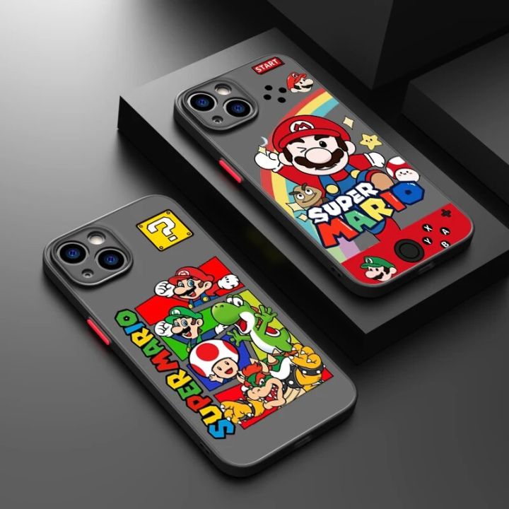 Super%20Mario%20Games%20Phone%20Case%20For%20iPhone%2015%2014%2013%2012%2011%20Pro%20Max%20mini%20XS%20Max%20XR%20X%208%20Plus%20SE%20Frosted%20Translucent%20Cover%20-%20Image%202