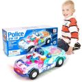 KC Electric Police Car Toy with Lights and Music, Auto Driving, Transparent Gears, Battery Operated, Ages 3-8 Years, Kids Gifts.