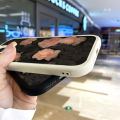 AMORVOR for Xiaomi 12 Lite 5G Back Cover Pink Rose PU Leather Case Soft Silicone Edge Mobile Cover.