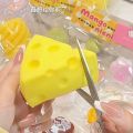Simulation Cheese Squishy Toys Mochi Cute Soft 3D Yellow Dessert Squeeze Party Favors Stress Relief Sensory Fidget Toys Gifts.