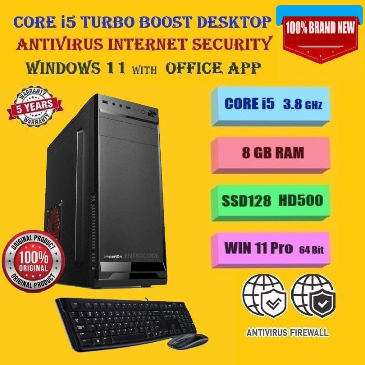 Full New Desktop with Intel Core i5 Processor, 8GB RAM 120GB SSD 500GB HDD 19Inch monitor and 2GB Built Graphics Gaming PC
