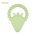 Infant and toddler food grade silicone biting toy strawberry gum grinding anti eating hand tool. 