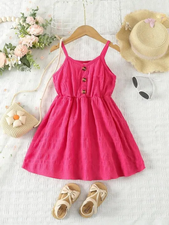 Kids%20Girls%20Fashionable%20Sleeveless%20Dress%20Simple%20Style%20with%20Buttons%20Tank%20Top%20Dress%20Children%E2%80%99s%20Clothes%20-%20Image%204