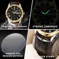 POEDAGAR Man Wristwatch Luxury Business Waterproof Luminous Date Week Men Watch For Men Quartz Clock Leather Men's Watches reloj. 