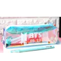 Bts Pencil Case Stationery Box Laser Transparent Large Capacity Primary School Universal Storage Bag - pencil bag. 