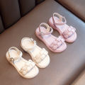Girls' Sandals 2024 Summer New Soft Sole Anti slip Flat Beach Shoes, Big Kids Fashion Princess Shoes. 