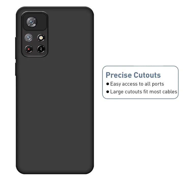 Xiaomi%20Redmi%20Note%2011T%205G/%20Note%2011%205G%20Silicone%20Matte%20Flexible%20Soft%20Phone%20Case%20-%20Black%20-%20Phone%20Back%20Cover%20-%20Image%203