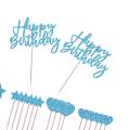 Birthday Cake Topper Set, Glitter Happy Birthday Cake Cupcake Toppers, Birthday.