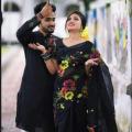 New Designer Half Silk Hand Print Saree And Dhupian Panjabi For Combo Couple for man and women.