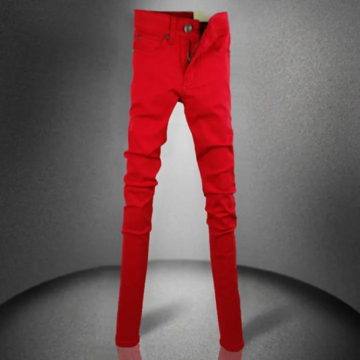 Wholesale%202021%20Korean%20Fashion%20Casual%20Show%20Thin%20Skinny%20Jeans%20Men%20Red%20Clothes%20For%20Teenagers%20Pencil%20Trousers%20Men's%20Classic%20Pants%20-%20Image%203