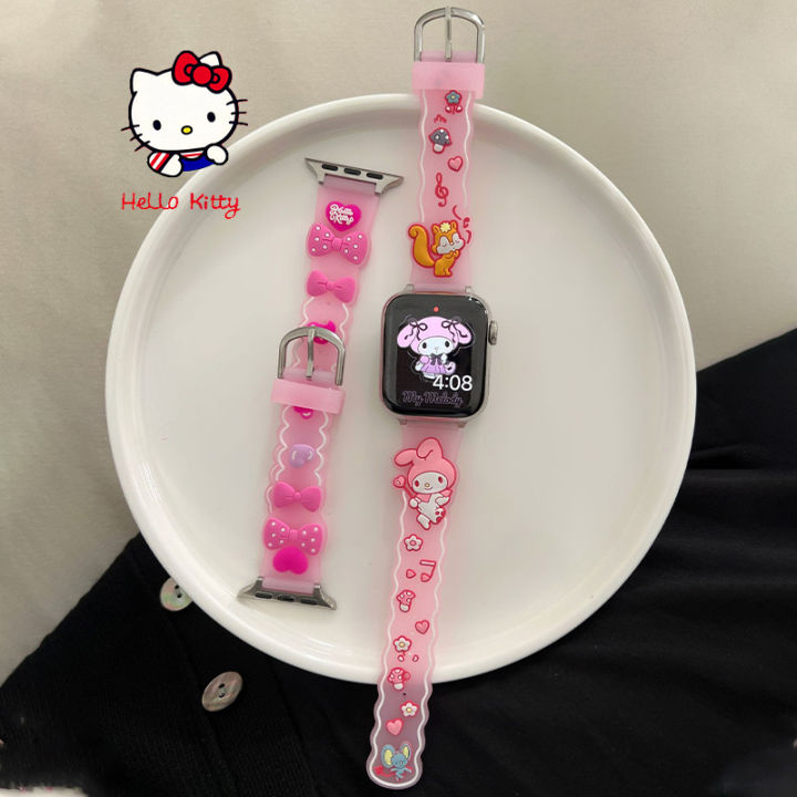 New%20Kawaii%20Sanrio%20Cartoon%20Hello%20Kitty%20Apple%20Watch%20Strap%20Cute%20My%20Melody%20Kuromi%203D%20Print%20IWatch%20Full%20Range%20Replacement%20Girl%20Gifts%20-%20Image%204