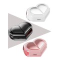 Wireless Bluetooth 5.3 Earphones Heart Shaped TWS Heart Shaped In-Ear Earbuds Couple Earphones Gamer Earphones Black.