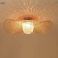 Bamboo Ceiling Light Fixture Lamp E27 Base Rustic for Passway Living Room 65cm. 