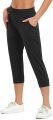 Women's Sweatpants Capri Length Drawstring Waist with Side Pockets Cropped Jogger Running Pant.