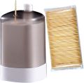 Toothpick Holder Dispenser Toothpicks, Plastic Thickening Tooth Picks Container, Semi-Automatic Toothpick Dispenser Pop-Up Toothpick Storage Box (White). 
