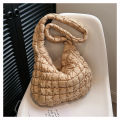 Foreign trade wholesale 2023 new ruffled cloud ladies handbag large capacity shoulder crossbody bag color-blocked tote bag.