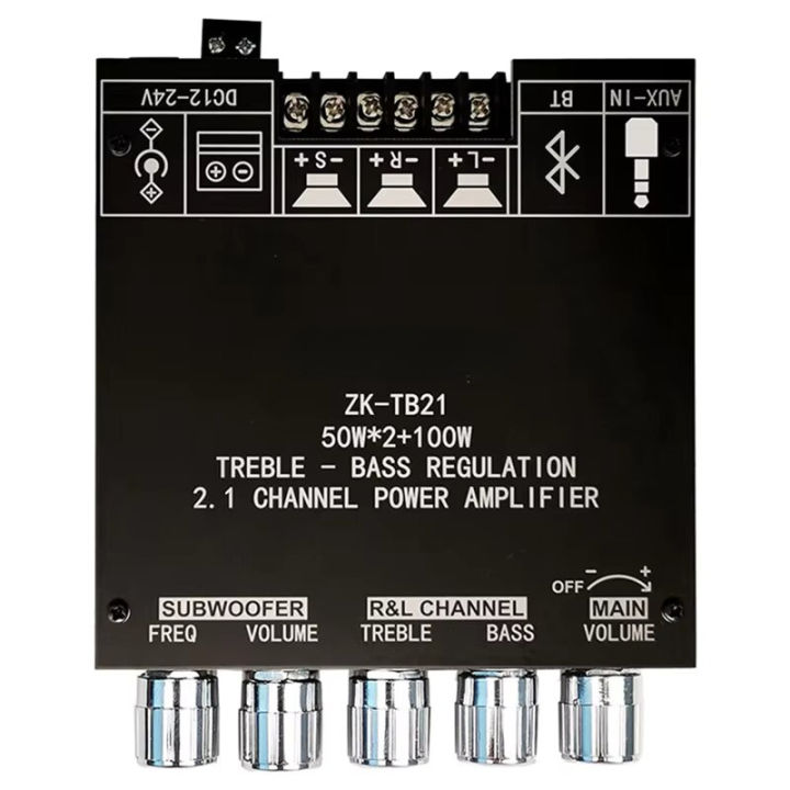 ZK-TB21 Bluetooth 5.0 Subwoofer Amplifier Board 50W*2+100W 2.1 Channel Power Audio Stereo Bass Zk Tb21 amplifier TPA3116D2
