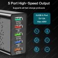5 Ports 66W USB Charger Wall Adapter Fast Charger For Phone Charging For iphone Samsung Xiaomi Tablet Quick Mobile Charger QC3.0.