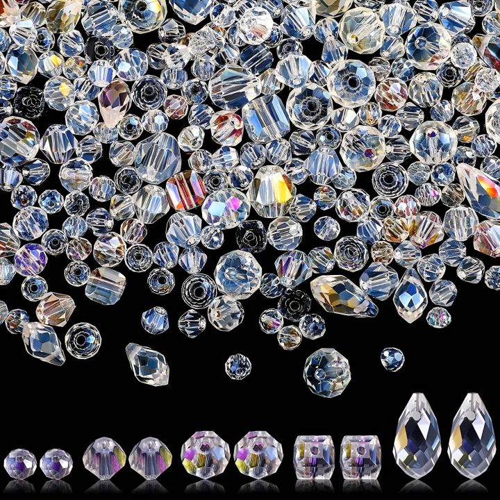 300pcs%20Mixed%20Sizes%20Crystal%20Rondelle%20Light%20AB%20Gems%20Loose%20Beads%20Clear%20Crystal%20Glass%20Crafts%20Shiny%20Jewelry%20DIY%20Necklace%20Kit%20-%20Image%207