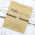 【Beiver Jewelry Store  】Animal Cat Charm Bracelet for Men Best Wishes Cat Jewelry Adjustable PURRfection Cat Gift with Card. 