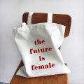 Ladies Handbags Girl Power Quotes Canvas Tote Bag Shopping Travel Women Eco Reusable Shoulder Shopper Bags High Capacity.