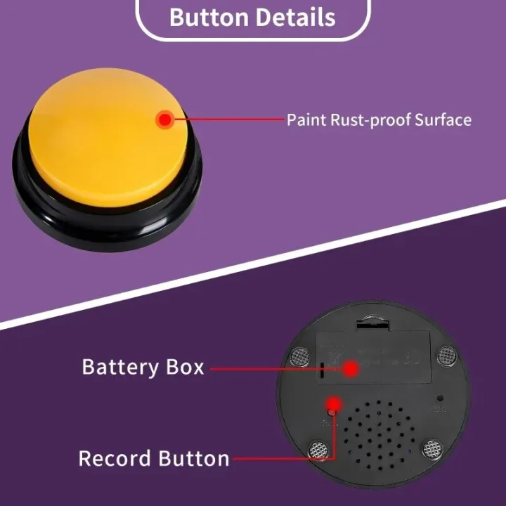 Recordable%20Pet%20Starter%20Talking%20Speaking%20Voice%20Buttons%20Dog%20Intelligence%20Training%20Bell%20Communication%20Toys%2020S%20Command%20Recording%20-%20Image%204