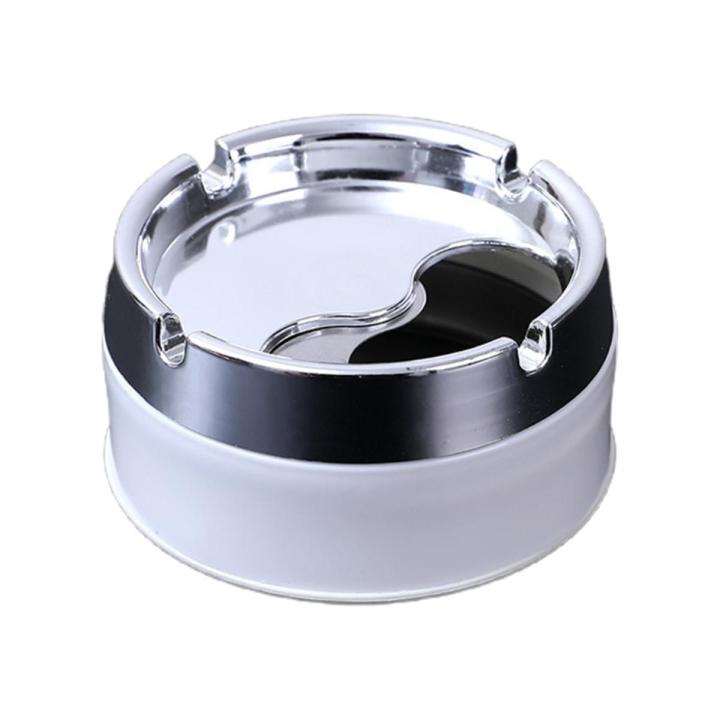 Stainless Steel Ashtray Round Windproof Ashtrays with Rotating Lid for Home Garden Outdoor Indoor ing Accessory