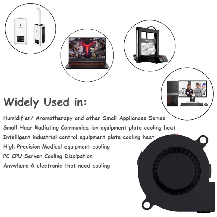 2PCS%205015%205cm%20DC%205V%2012V%2024V%202Pin%20Dual%20Ball/Hydraulic%20Bearing%20Brushless%20Cooling%20Turbine%20Blower%20Fan%2050mm%20x%2015mm%20Blower%20Cooler%20Fan%20-%20Image%203