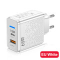 1 USB + 1 PD Type-C Ports mobile phone charger travel charging header LED Lighting Charge.