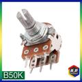 50K Ohm Variable Resistors Stereo B50K Top Adjustment Dual Double Potentiometers Linear Potentiometer. 