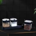 Kitchen Condiment Storage Set Condiment Jars Container and Spice Bottles for Pepper Coffee Bar. 