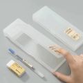 Transparent Pencil Case MUJIs Plastic Storage Box Kawaii Japan Frosted Simple Hard Stationery Office Kid School Student Gift. 