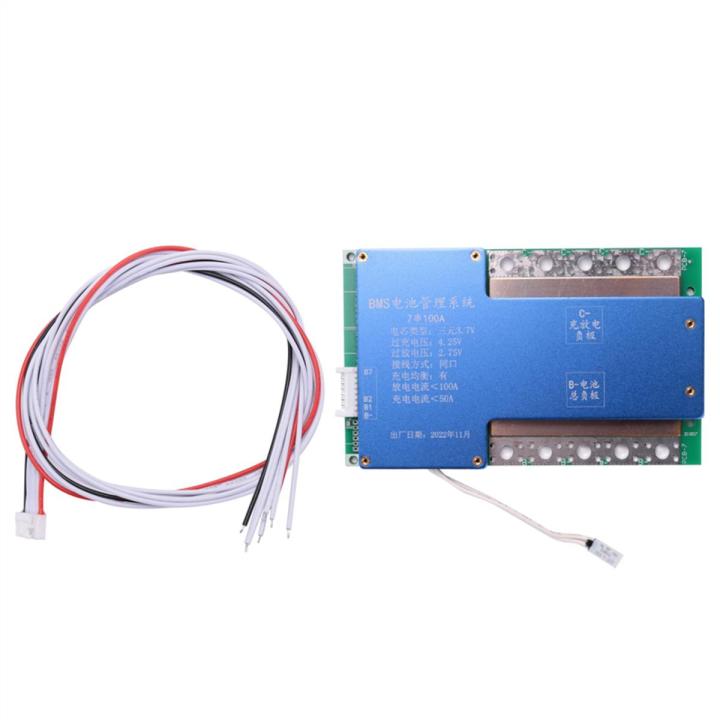 Bms 7S 24V 100A 18650 Lithium Pack Board Bms Equalizer