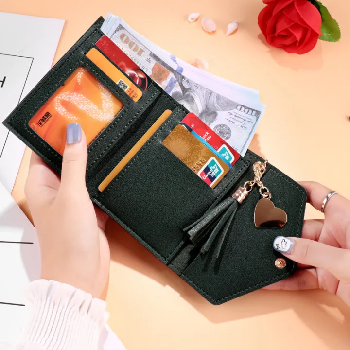 Elegant%20Minimalist%20Tassel%20Charm%20Women%20Wallet%20-%20New%20Black/Silver/Pink%20-%20Image%203