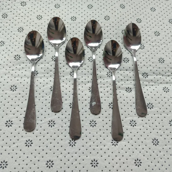 12%20Pieces%20Stainless%20Steel%20Spoon%20Set%20High%20Quality%206%20pcs%20Tea%20and%206%20pcs%20Fork%20Spoon%20%206%20Inch%20-%20Image%203