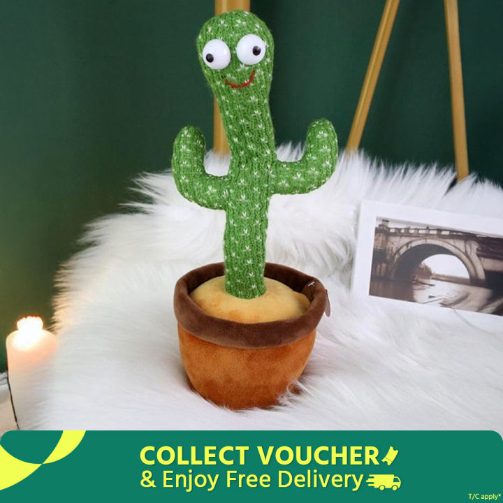 Dancing cactus talking cactus Stuffed Plush Toy Electronic toy with song plush cactus potted toy Early Education Toy For kids Rechargeable/ Non Rechargeable