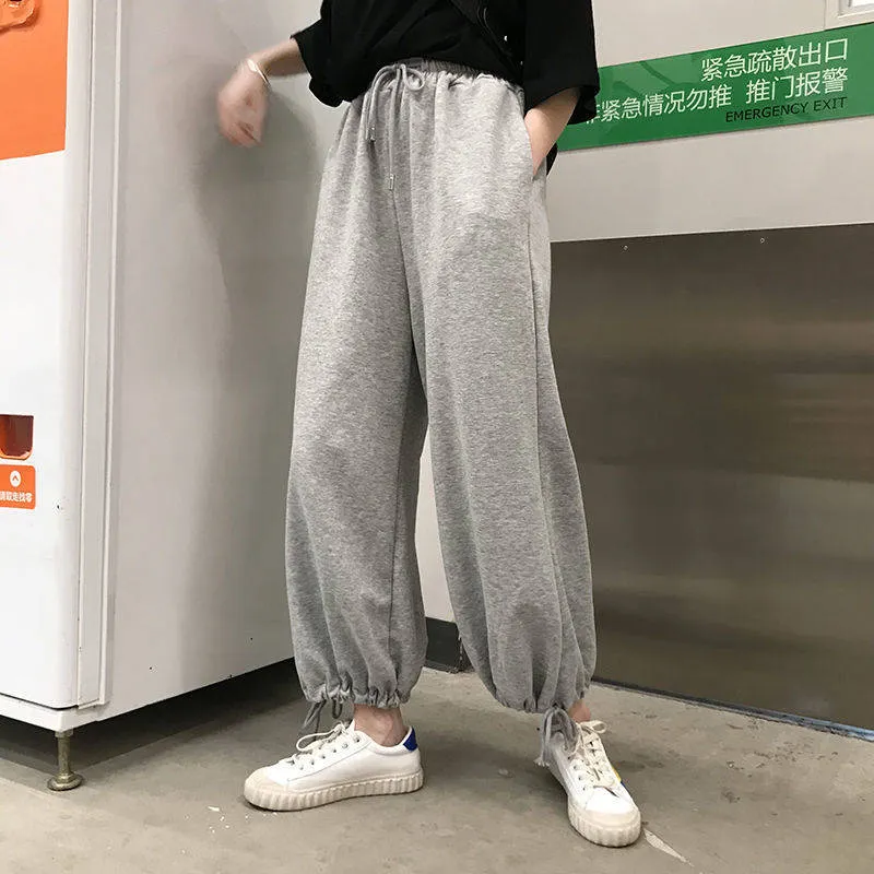 Gray Sweatpants for Women Joggers Autumn Fashion Harem Pants for