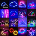 LED Neon Light Sign Room Wall Decoration Lamp Sky Star Cloud Moon lightning Planet Logo for Home Party Wedding Xmas Gift. 