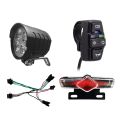 Bike Front and Ebike Rear Light Set Input 36V 48V 52V 60V with DK336 Light Horn Turning Switch E-Bike Light. 