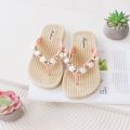 2024 Summer New Flat Flip Flops Outdoor Beaded Women's Slippers National Fashion Sandals.