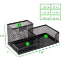 3-Compartment Desk Organizer, Black. 