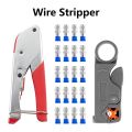 Electrician RG59 Wire Stripper F Head Cable Plier Coaxial Cable Crimping Plier Set Tool Kit RG6 Coaxial Compression Tool Compression Connector. 