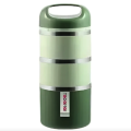 Tedemei Brand 3 Layers 1.43 Liters Stainless Steel Lunch Box with additional layer at the top. 