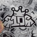 50 Pcs Metallic Black and White Stickers Graffiti Sticker for Laptop Luggage Car Styling Wall Guitar Cool Stickers. 