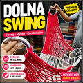 Handcrafted Dolna | Strong Stainless Steel Rings on Both Sides | Random Colour | Premium Handmade Hanging Hammock Rope Bed | Comfortable & Durable Rattan Dulna Cradle Swing.